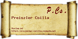 Preiszler Csilla névjegykártya